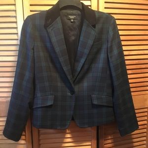 Talbot’s Navy Blue & Green Tartan Plaid Blazer